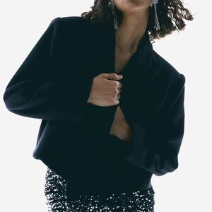 OVERSIZED BLACK JERSEY JACKET